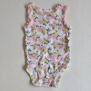 simple joys carters floral sleeveless lace-trimmed cotton bodysuit 0-3 months